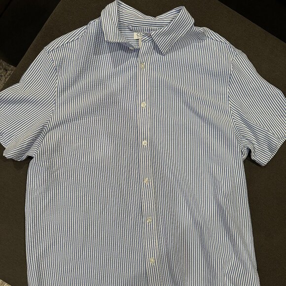 Men's Striped Short Sleeve Button-Up - Picture 1 of 2